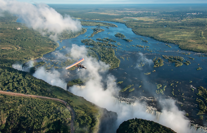Take Flight in a Microlight Aircraft above Africa’s Victoria Falls